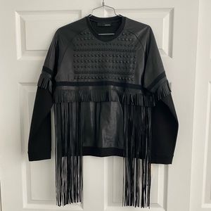 Avelon fringe leather top